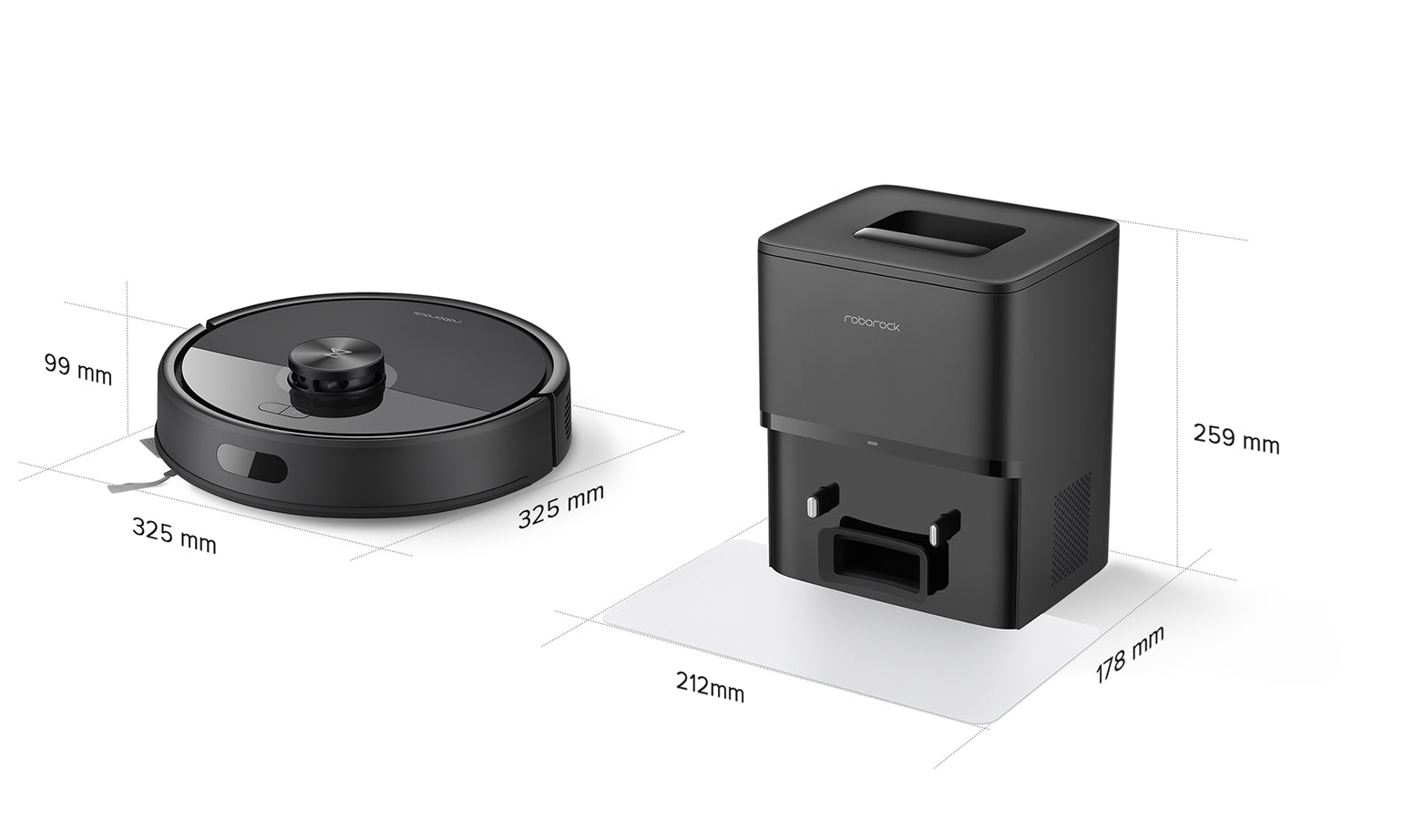 Roborock Q7 L5+ / Roborock Q7 M5+ Dimensions
