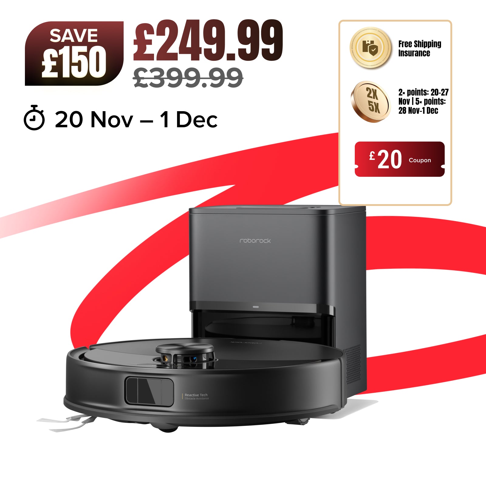 Roborock Q10 S5+  Robot Vacuum with Auto-Empty Dock