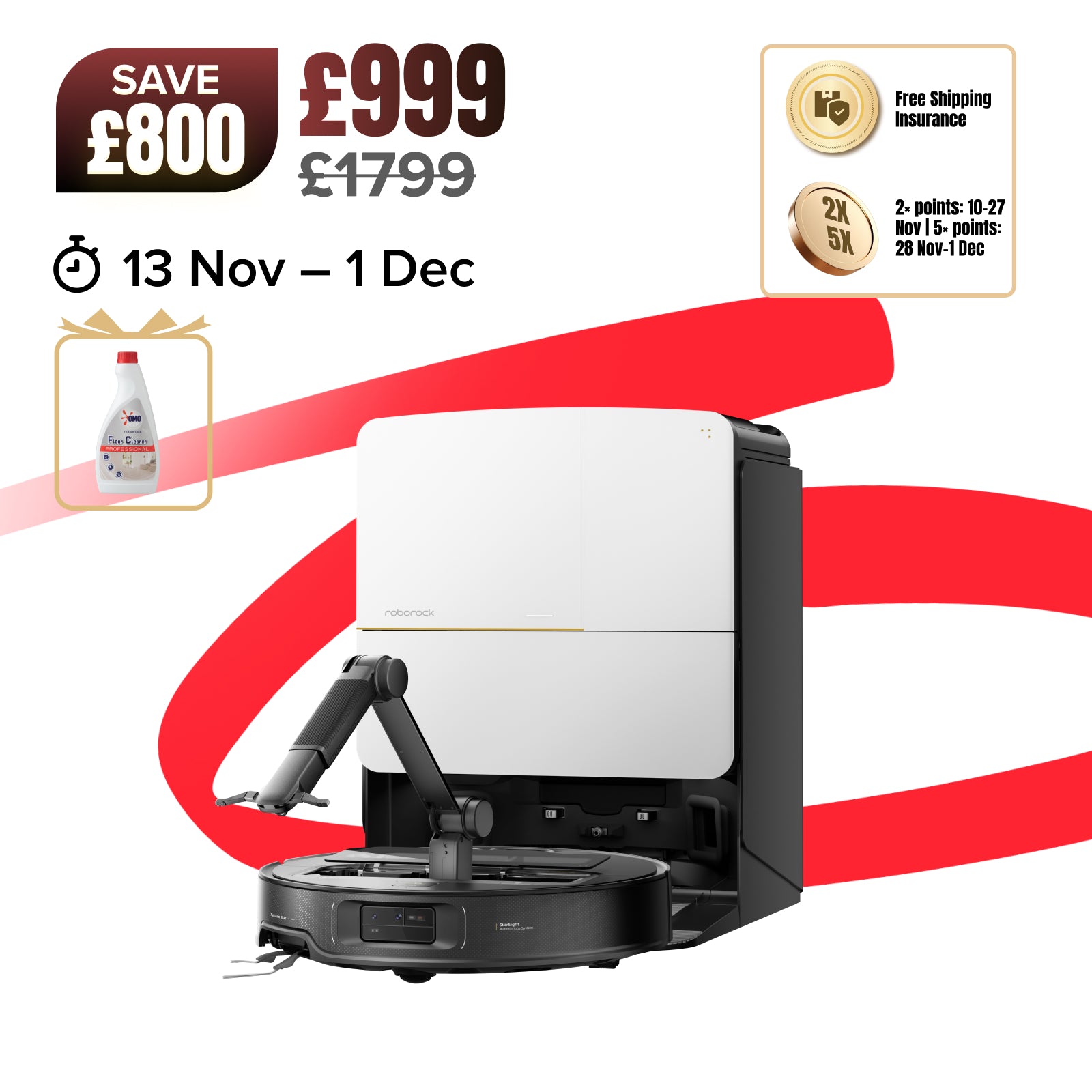 Roborock Saros Z70 Robot Vacuum with OmniGrip Mechanical Arm